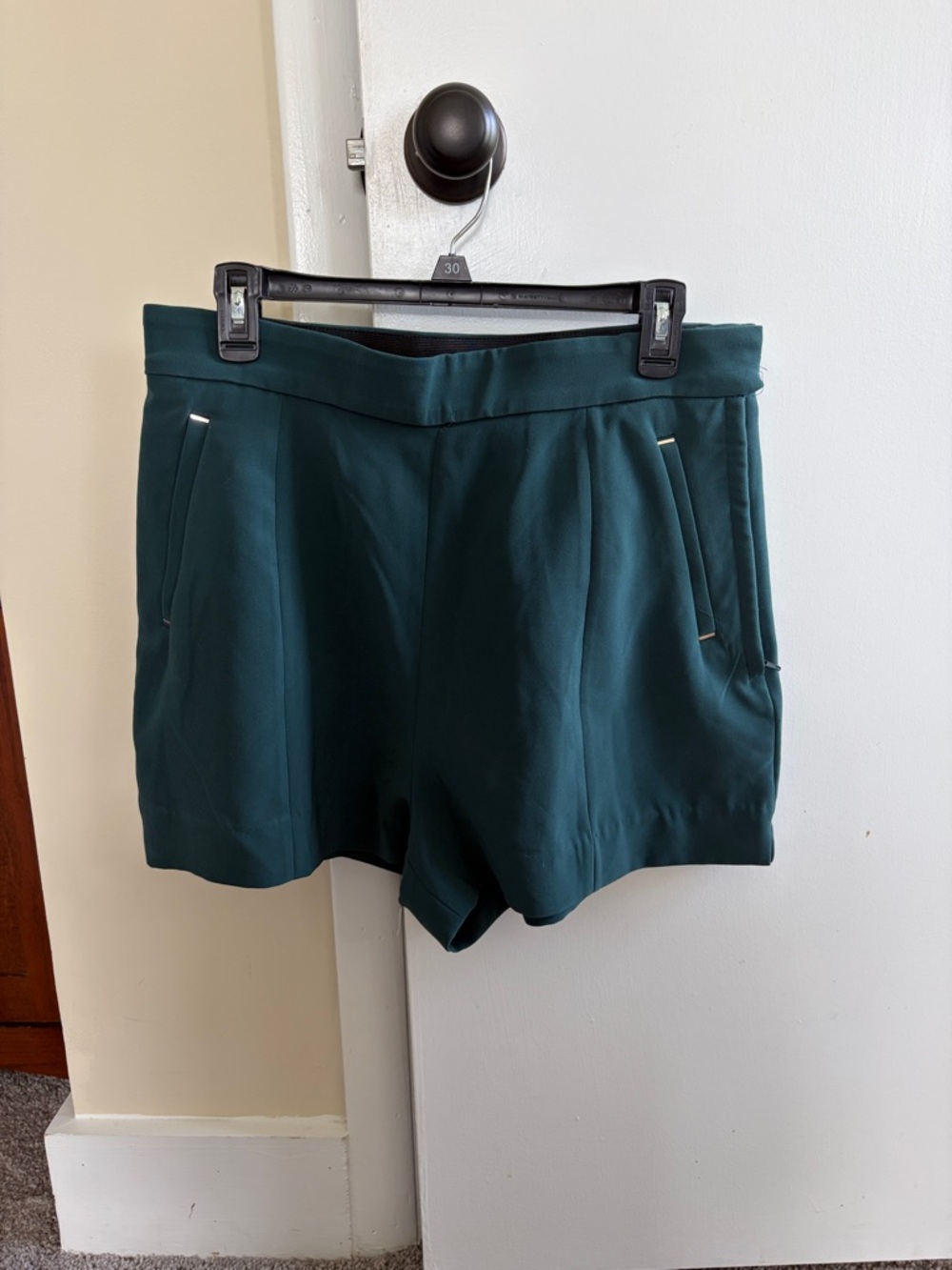 H&M Dark Teal High-Waist Dress Shorts